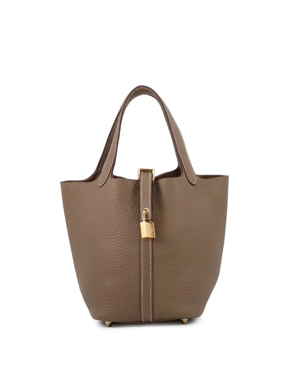 Hermes Handbag Picotin Lock PM Etoupe Gold Taurillon Clemence Tote